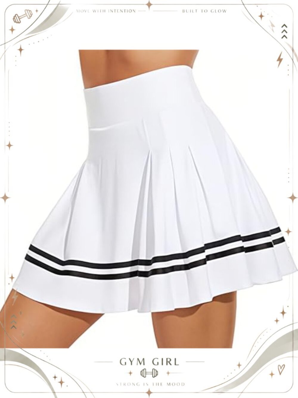 High Waist Pleated Tennis Skirt Built-in Shorts & Pockets Athletic Skort